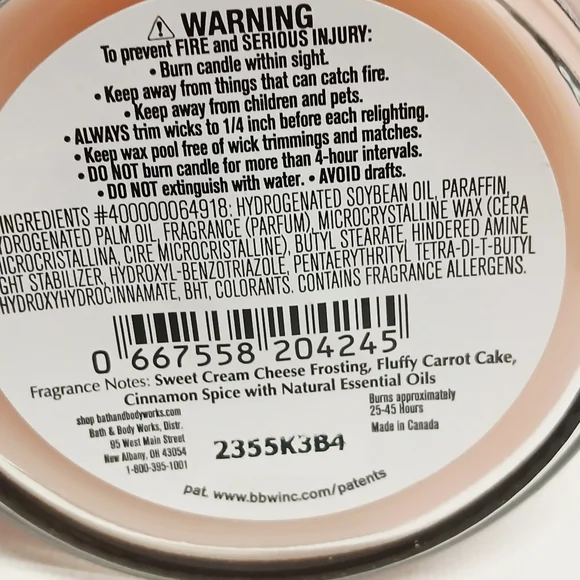 Bath and Body Works Sweet Carrot Cake single wick candle - Picture 3 of 5